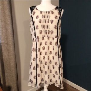 H&M sheer pleated paisley print dress